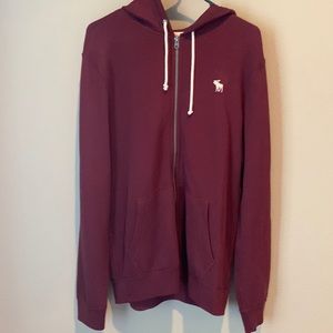 Abercrombie & Fitch Maroon Zip Up Sweater